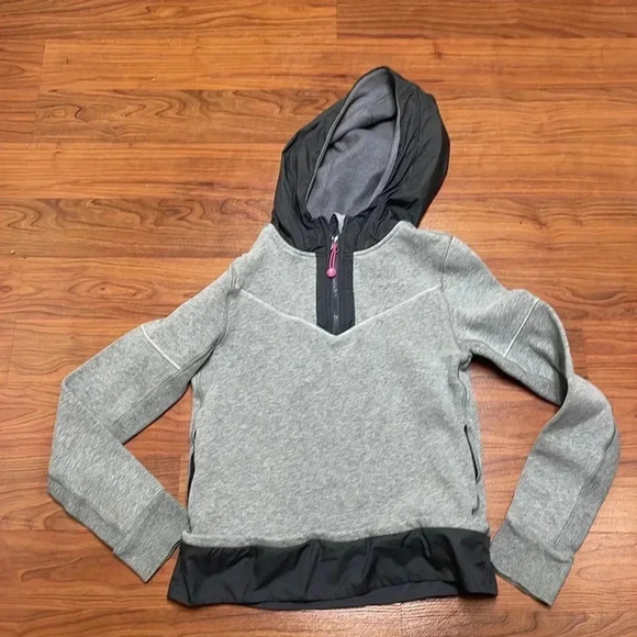 Ivivva Girls Gray Drills and Frills Quarter Zip Hoodie • Size 12 - Picture 1 of 9